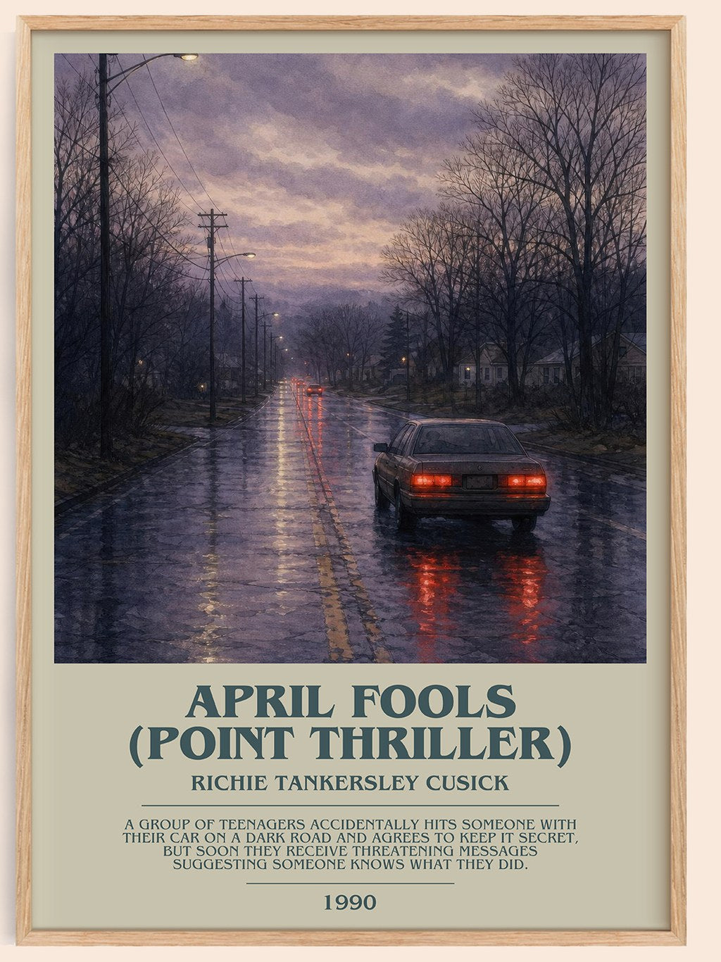 April Fools (Point Thriller) bookish book poster by Richie Tankersley Cusick – framed literary art print