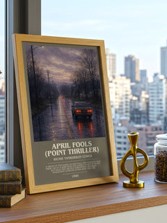 April Fools (Point Thriller) bookish print framed by window – literary home decor