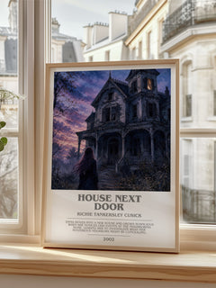 House Next Door bookish poster colour and style options – Richie Tankersley Cusick book art