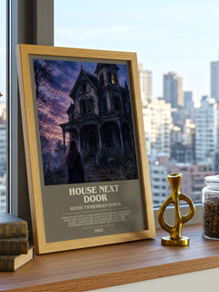 House Next Door bookish print framed by window – literary home decor