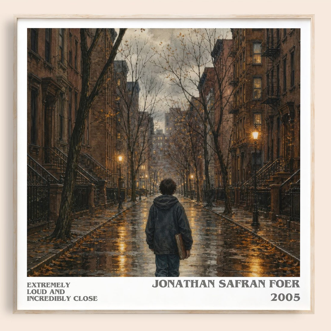 Extremely Loud and Incredibly Close literary book poster by Jonathan Safran Foer – framed literary art print