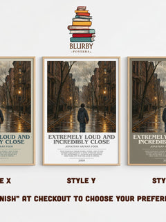 Extremely Loud and Incredibly Close bookish print in frame leaning in hallway – contemporary fiction wall art