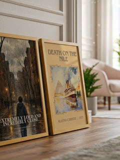 Extremely Loud and Incredibly Close watercolour print framed by window – literary home decor