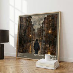 Extremely Loud and Incredibly Close Literary Art Print by J. Foer – large square framed print leaning against a wall