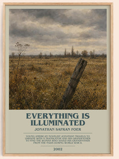Everything Is Illuminated bookish book poster by Jonathan Safran Foer – framed literary art print