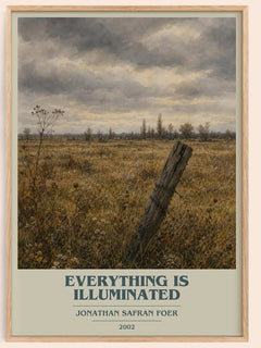 Everything Is Illuminated book cover book poster by Jonathan Safran Foer – framed literary art print