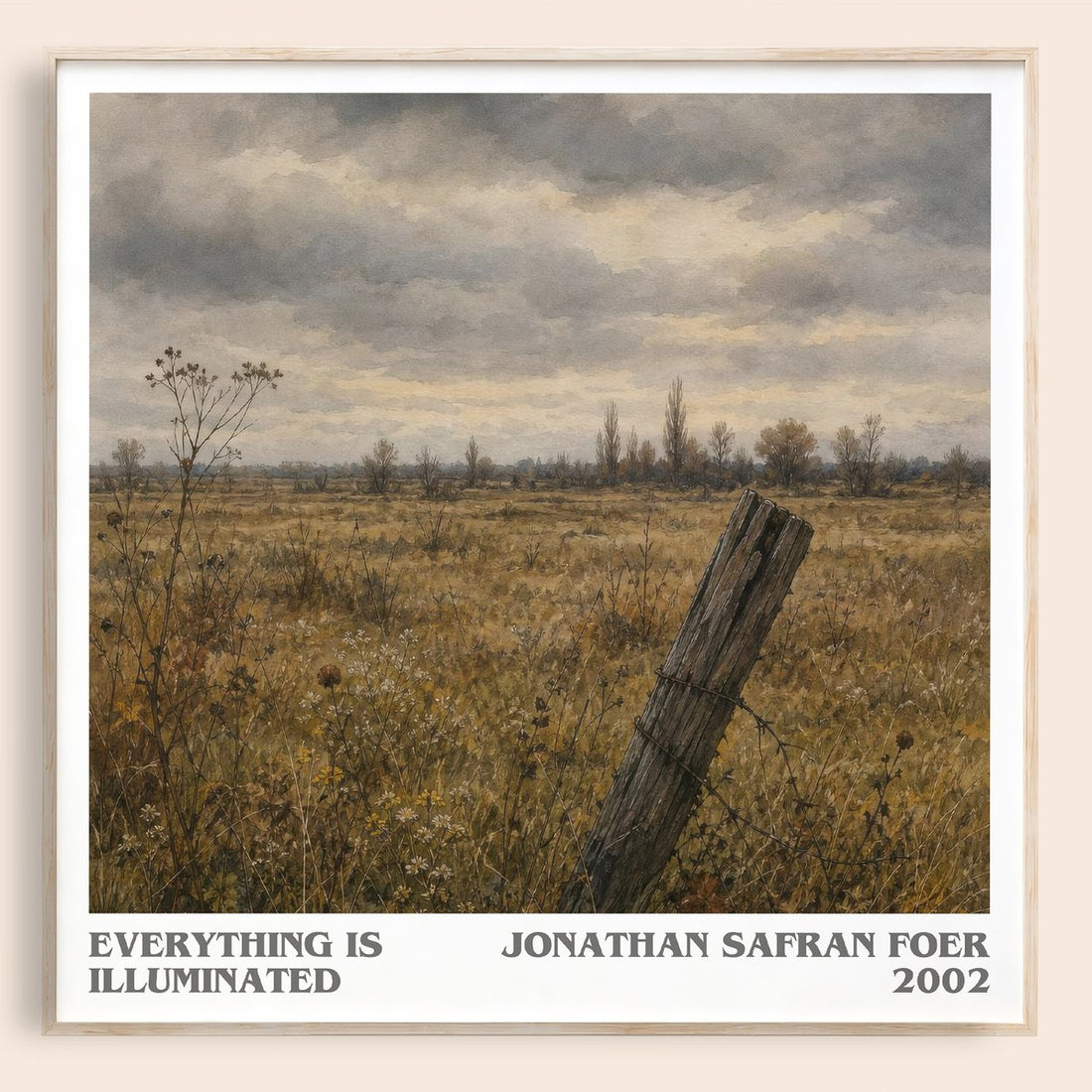 Everything Is Illuminated literary book poster by Jonathan Safran Foer – framed literary art print