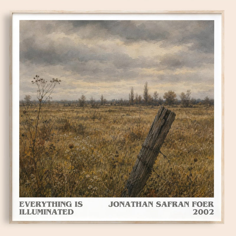 Everything Is Illuminated literary book poster by Jonathan Safran Foer – framed literary art print