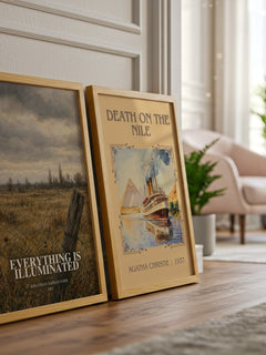 Everything Is Illuminated watercolour print framed by window – literary home decor
