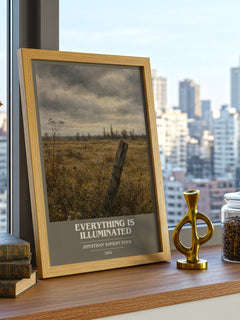 Everything Is Illuminated book cover print framed by window – literary home decor