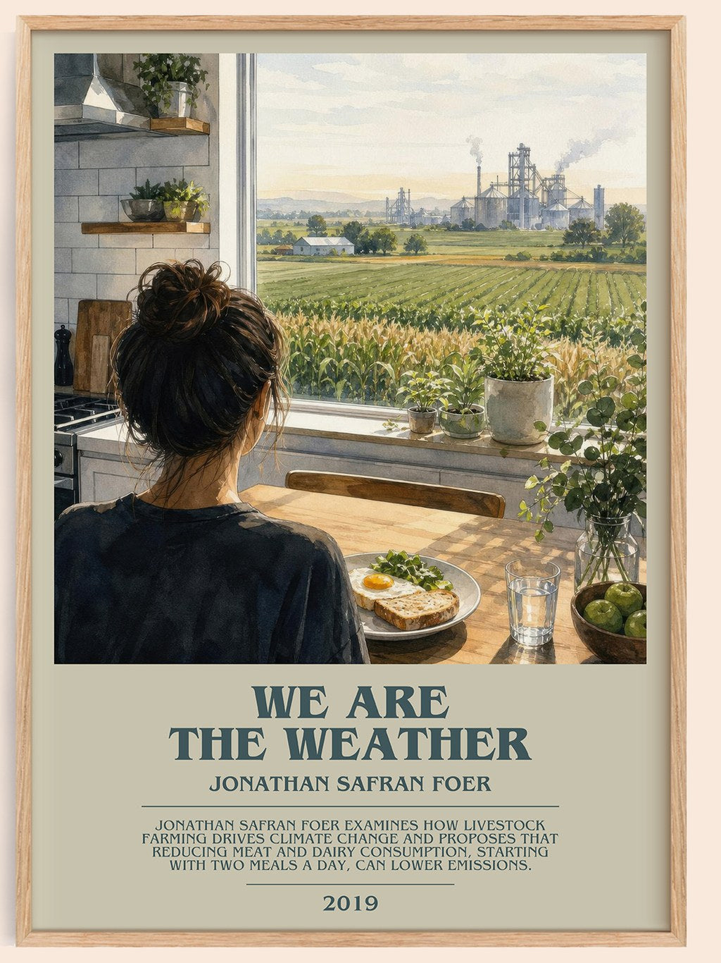 We are the weather bookish book poster by Jonathan Safran Foer – framed literary art print