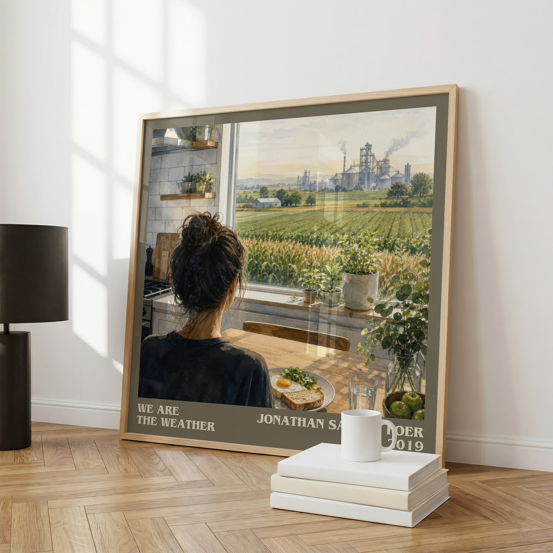 We are the weather literary print framed by window – literary home decor