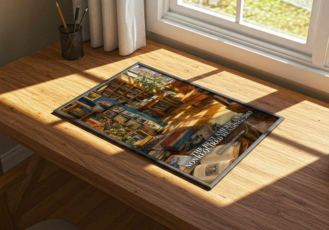 The best American nonrequired reading, 2003 watercolour book poster framed on wall – non fiction wall art
