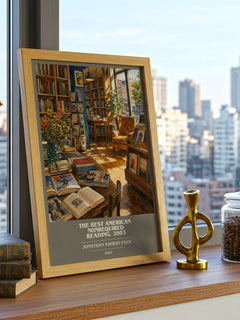 The best American nonrequired reading, 2003 book cover print framed by window – literary home decor