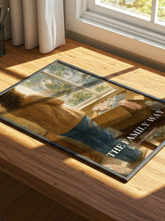 The Family Way watercolour book poster framed on wall – romance wall art