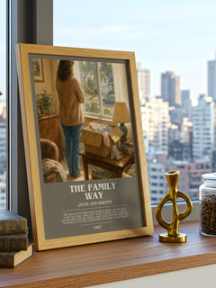 The Family Way bookish print framed by window – literary home decor