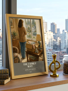 The Family Way book cover print framed by window – literary home decor