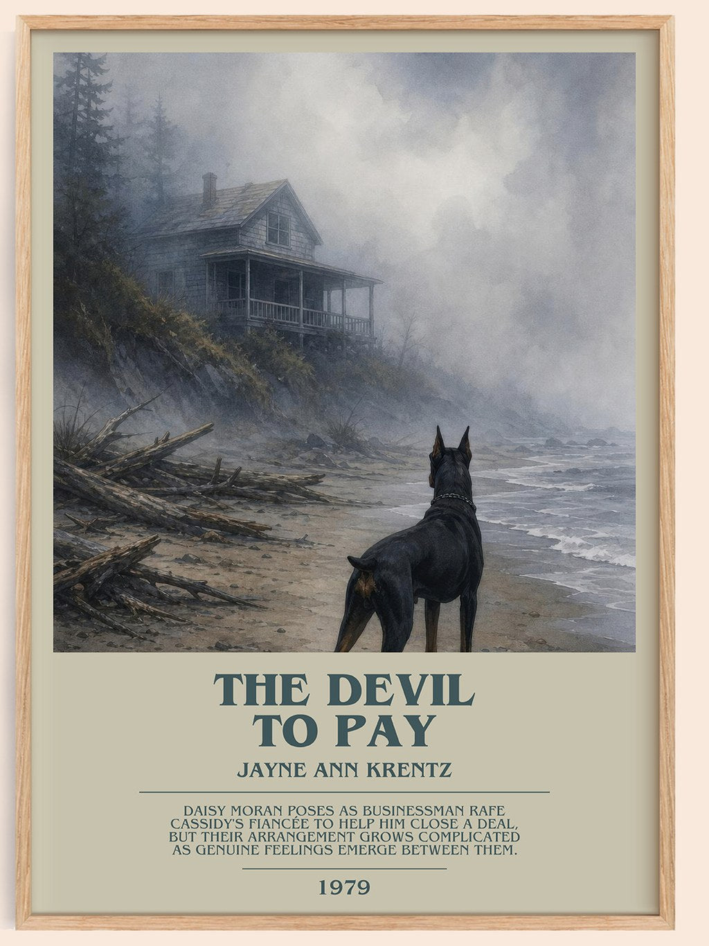 The Devil To Pay bookish book poster by Jayne Ann Krentz – framed literary art print