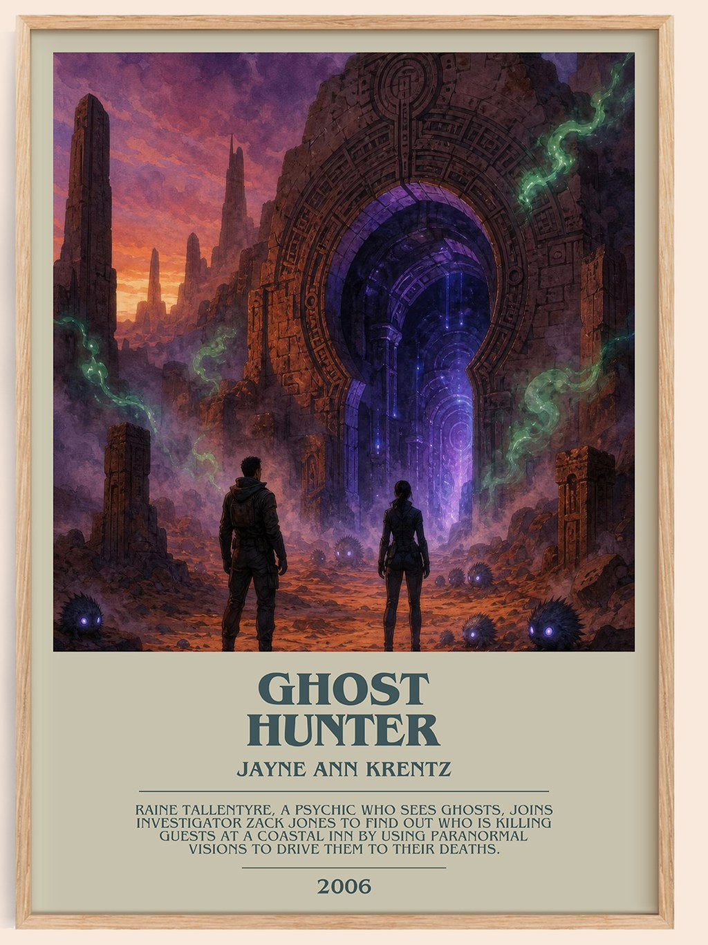 Ghost Hunter bookish book poster by Jayne Ann Krentz – framed literary art print