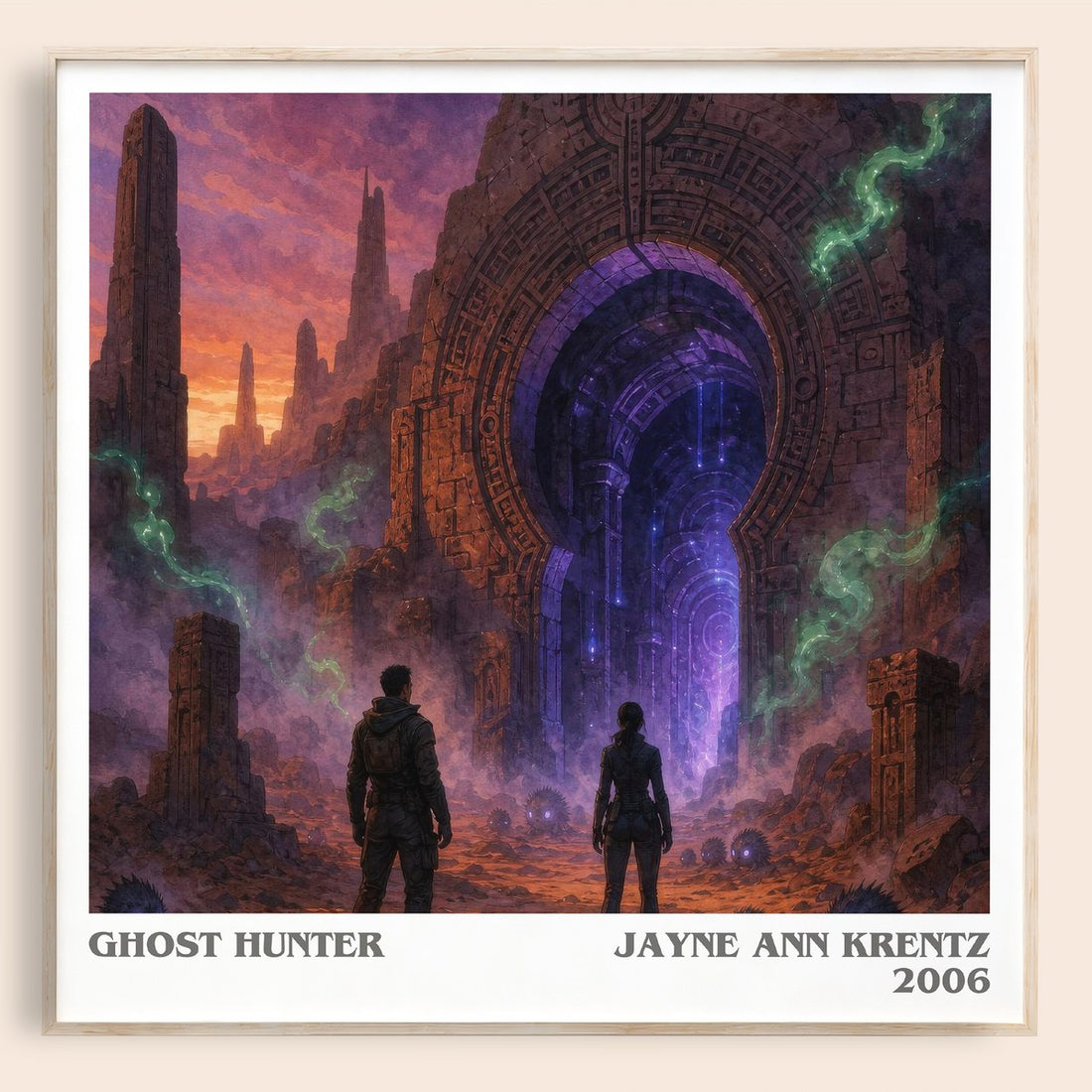 Ghost Hunter literary book poster by Jayne Ann Krentz – framed literary art print