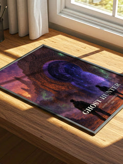 Ghost Hunter watercolour book poster framed on wall – romance wall art