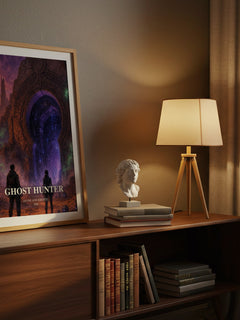 Ghost Hunter watercolour print on bookshelf – Jayne Ann Krentz fan gift