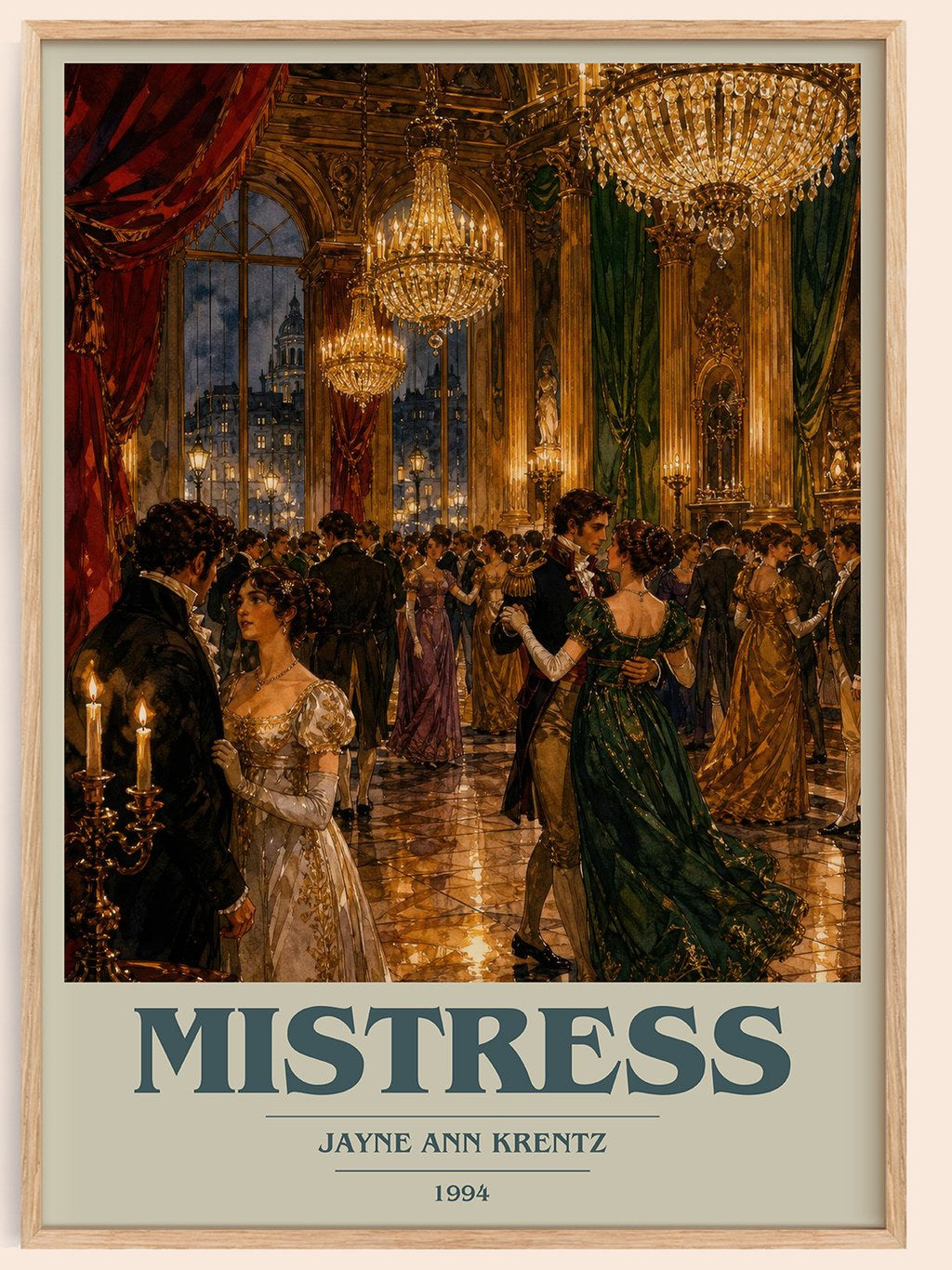 Mistress book cover book poster by Jayne Ann Krentz – framed literary art print
