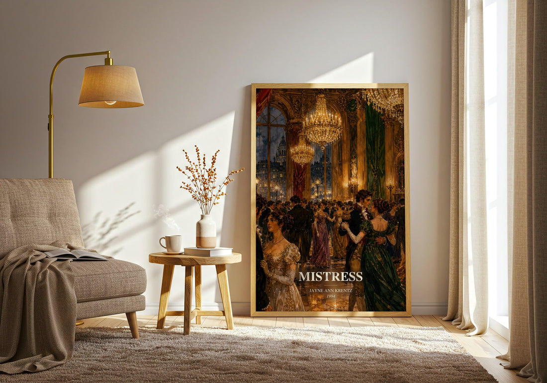 Mistress watercolour print in frame leaning in hallway – romance wall art
