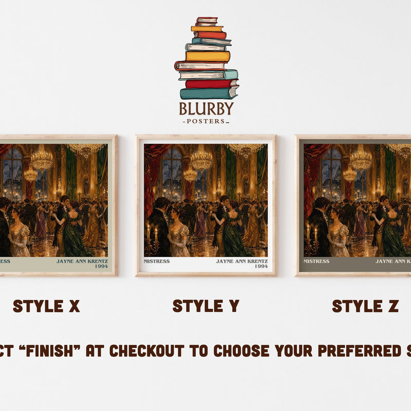 Mistress literary print in frame leaning in hallway – romance wall art