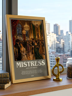 Mistress bookish print framed by window – literary home decor