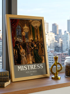 Mistress book cover print framed by window – literary home decor