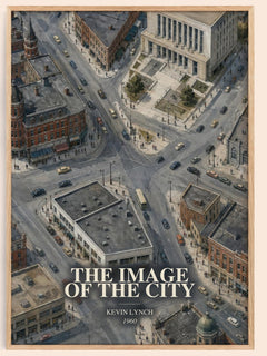 The Image of the City watercolour book poster by Kevin Lynch – framed literary art print