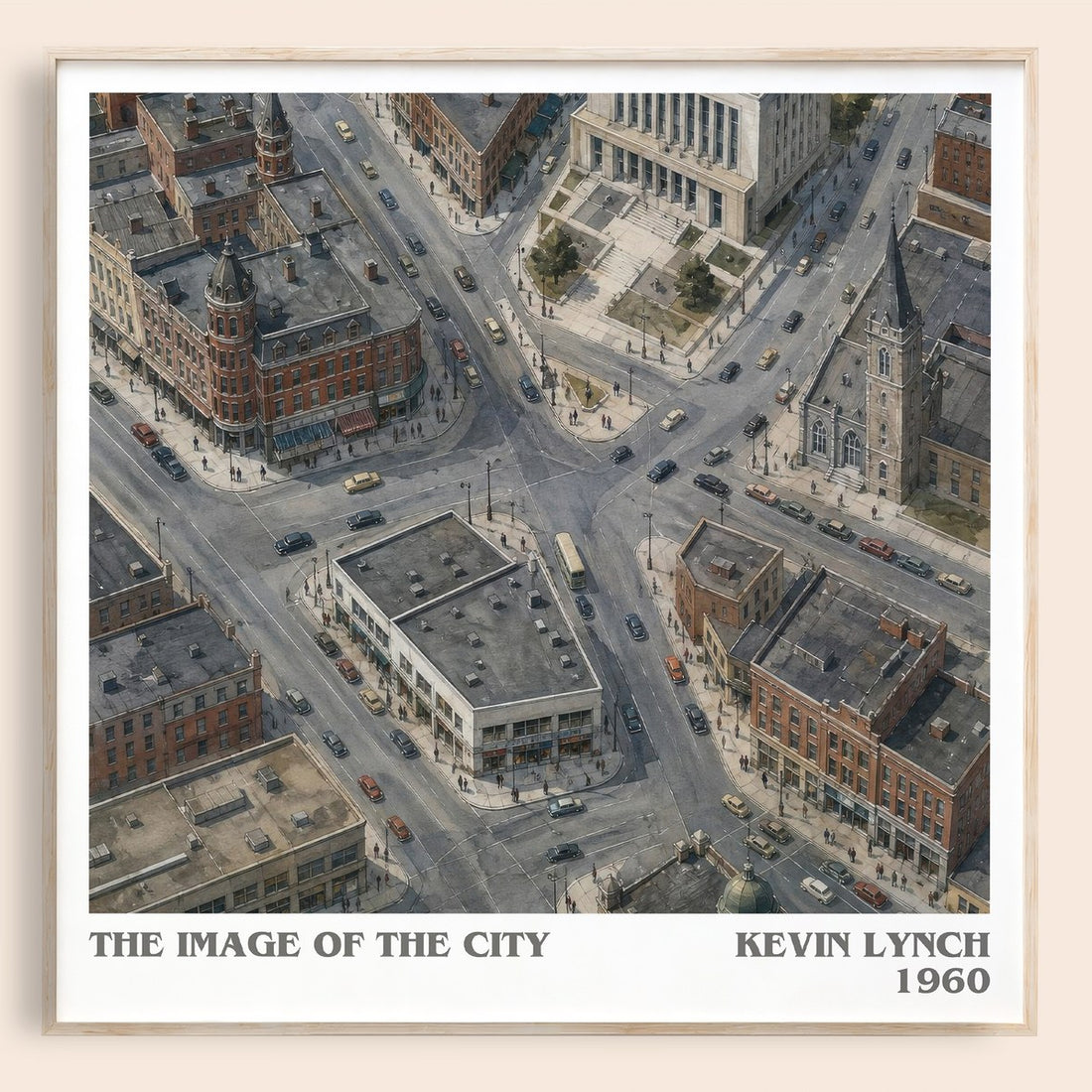 The Image of the City literary book poster by Kevin Lynch – framed literary art print