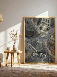The Image of the City watercolour print in frame leaning in hallway – non fiction wall art
