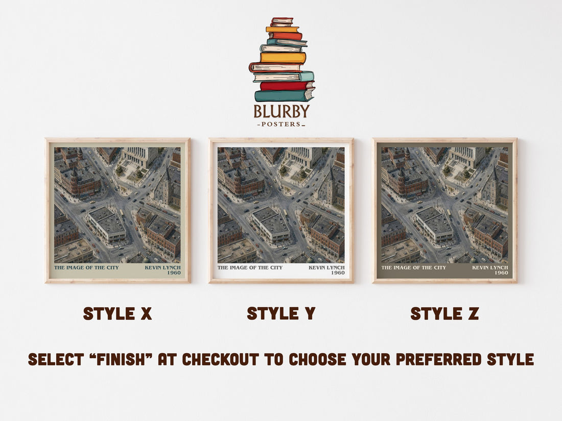 The Image of the City literary print in frame leaning in hallway – non fiction wall art (mockup)
