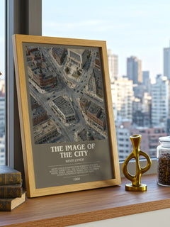 The Image of the City bookish print framed by window – literary home decor