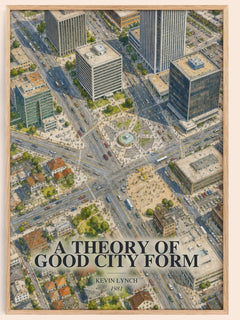 A Theory of Good City Form watercolour book poster by Kevin Lynch – framed literary art print