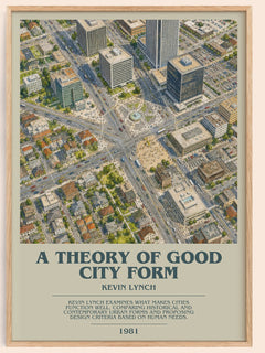 A Theory of Good City Form bookish book poster by Kevin Lynch – framed literary art print