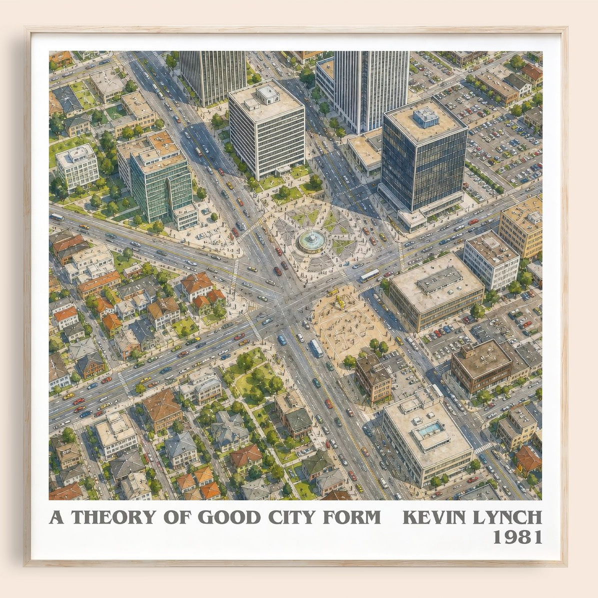 A Theory of Good City Form literary book poster by Kevin Lynch – framed literary art print