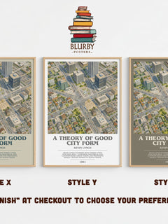 A Theory of Good City Form bookish print in frame leaning in hallway – non fiction wall art