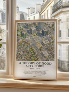A Theory of Good City Form bookish poster colour and style options – Kevin Lynch book art