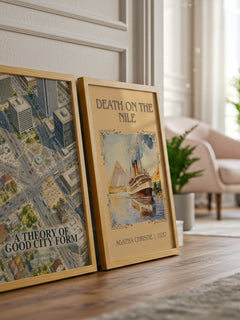 A Theory of Good City Form watercolour print framed by window – literary home decor