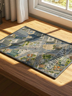 A Theory of Good City Form watercolour book poster framed on wall – non fiction wall art