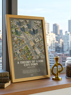 A Theory of Good City Form bookish print framed by window – literary home decor