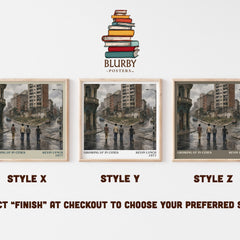 Growing up in cities literary print in frame leaning in hallway – non fiction wall art