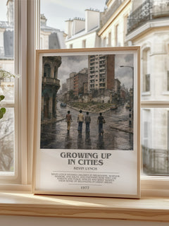Growing up in cities bookish poster colour and style options – Kevin Lynch book art