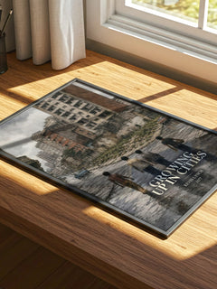 Growing up in cities watercolour book poster framed on wall – non fiction wall art