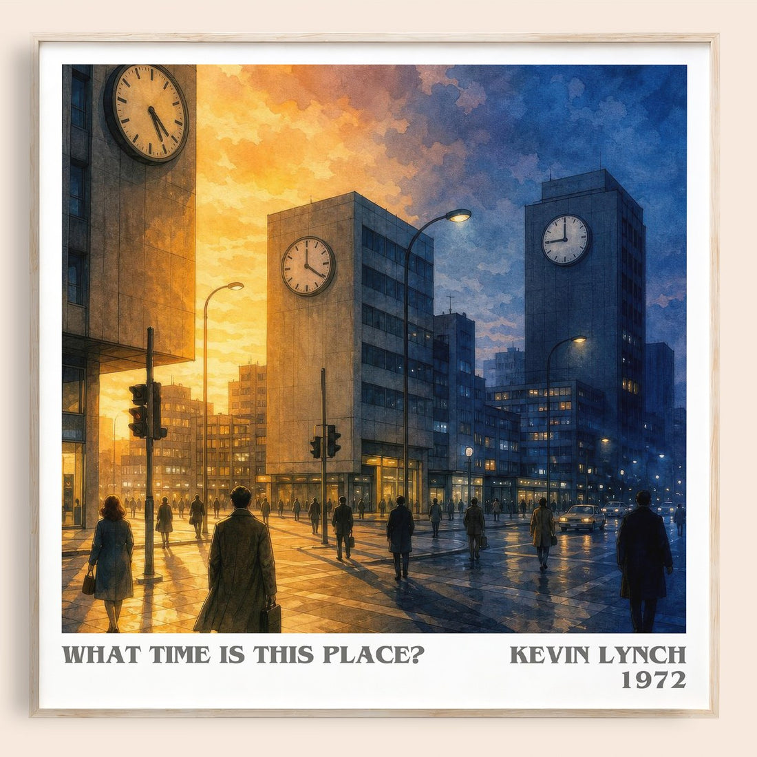 What Time is This Place? literary book poster by Kevin Lynch – framed literary art print