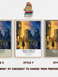 What Time is This Place? book cover print in frame leaning in hallway – non fiction wall art