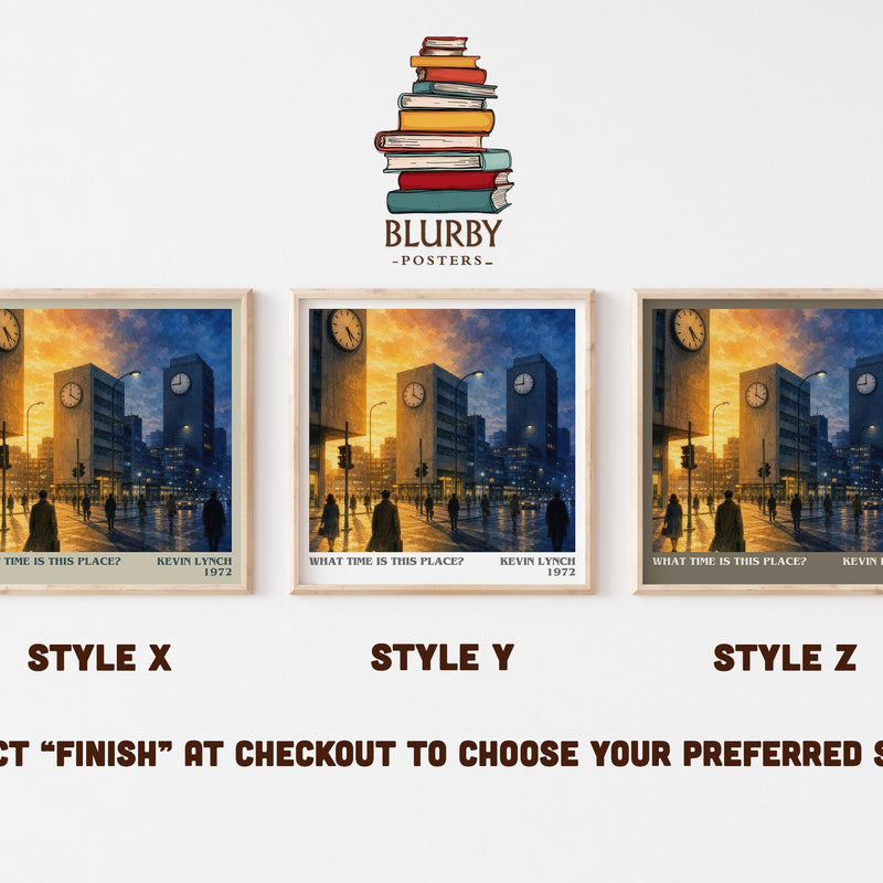 What Time is This Place? literary print in frame leaning in hallway – non fiction wall art
